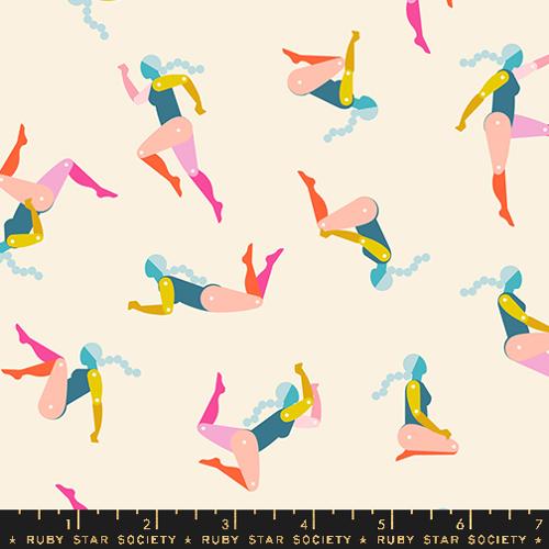 paper dolls doing exercises on natural background