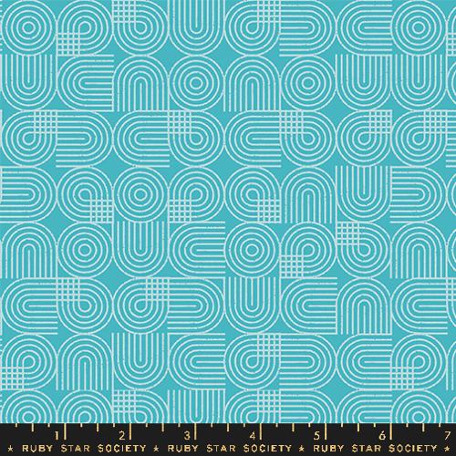 geometric circles and lines on turquoise