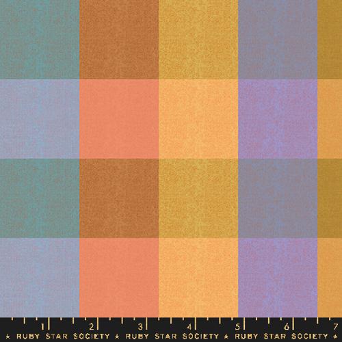 fall colors - pale blue, purple, yellow, orange checkered pattern