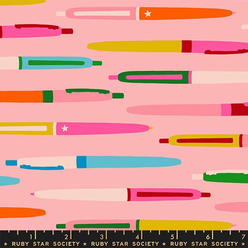 Pink fabric with Pens.