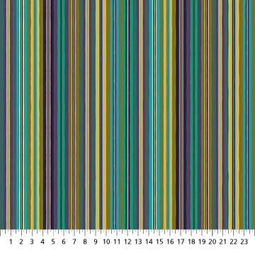 Striped fabric with multicolor pattern on a white background