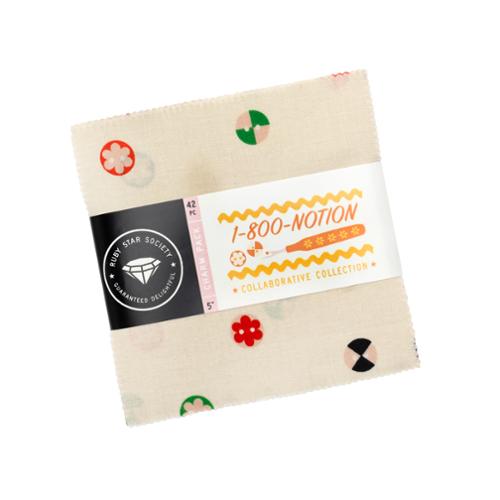 Fabric bundle with a label on a white background