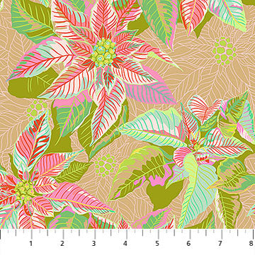 Pink fabric with floral pattern.