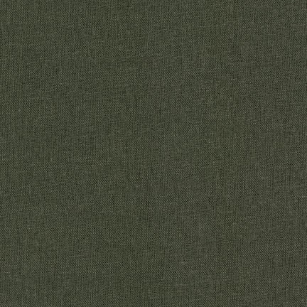 Linen/Rayon fabric swatch in dark green color. 