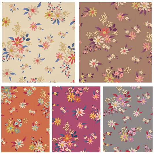 collection of 5 colorways of daisyfield blenders