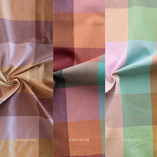 Happy Place Checkers - Canyon Springs - Fableism - woven cotton - half yard