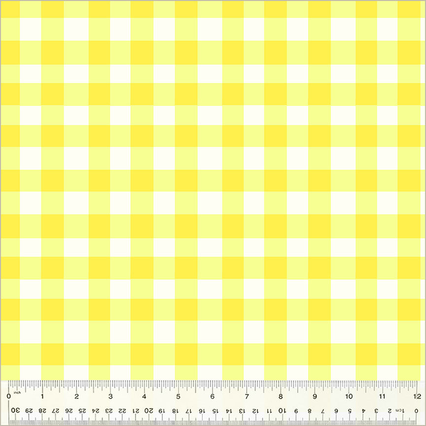 yellow and white gingham