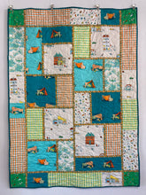 Load image into Gallery viewer, Blue, green, orange quilt