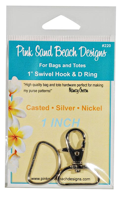 Pink Sand Beach Designs swivel hook and D ring packaging with floral design