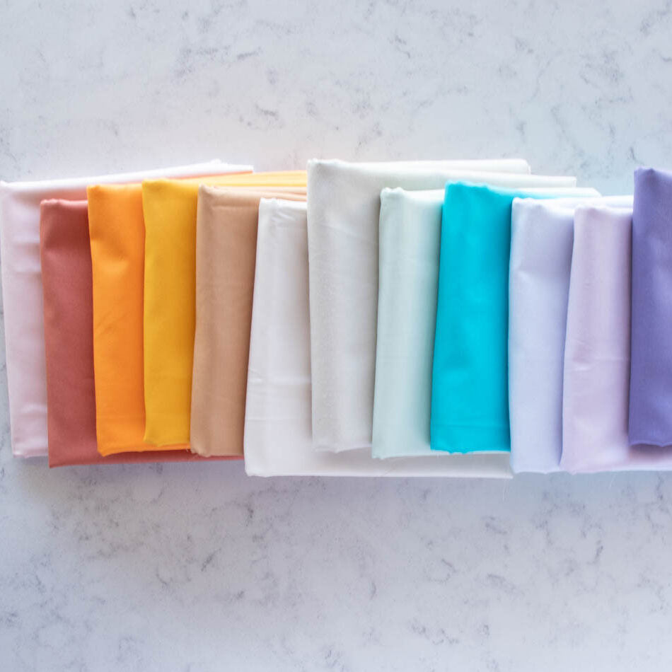 a pastel rainbow of fabric