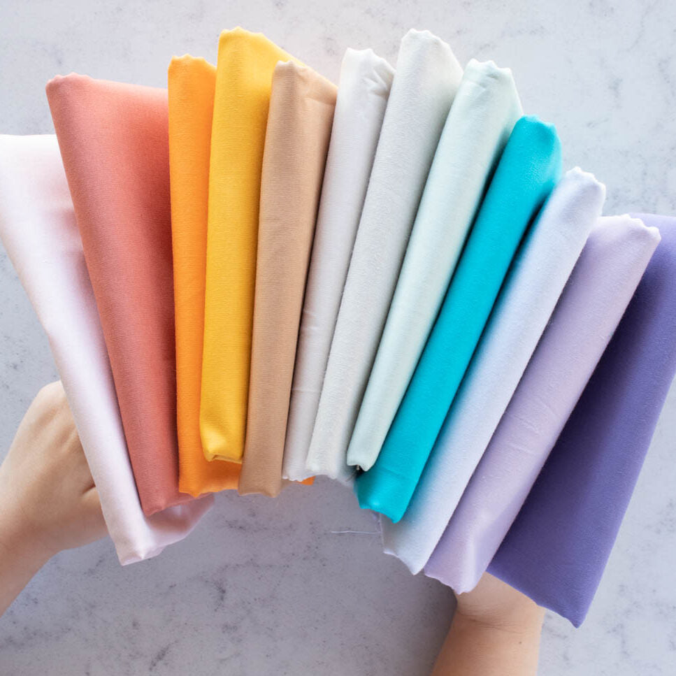 a pastel rainbow of fabric