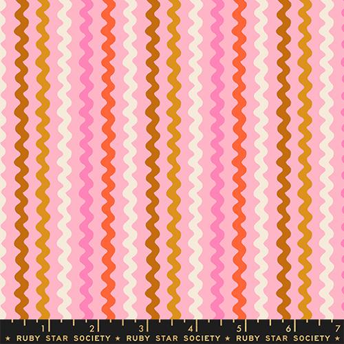 Wavy striped pattern with pink, orange, and gold colors on a black border with 'Ruby Star Society' branding.