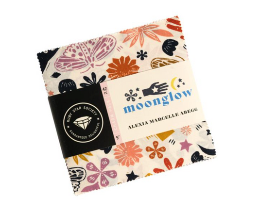 Floral patterned product with 'moonglow' branding on a white background