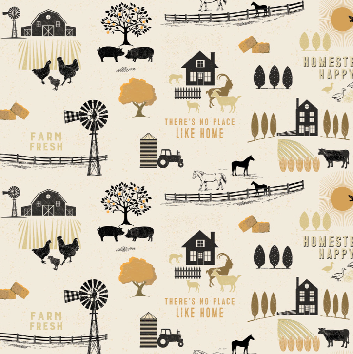 Clothworks - Homesteading - Toile (Light Khaki)
