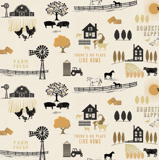 Clothworks - Homesteading - Toile (Light Khaki)