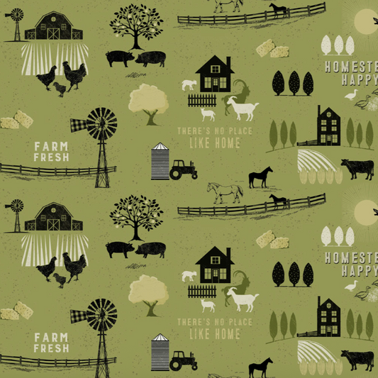 Clothworks - Homesteading - Toile (Olive)