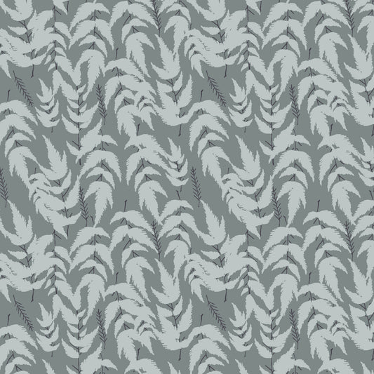 a grey leafy pattern