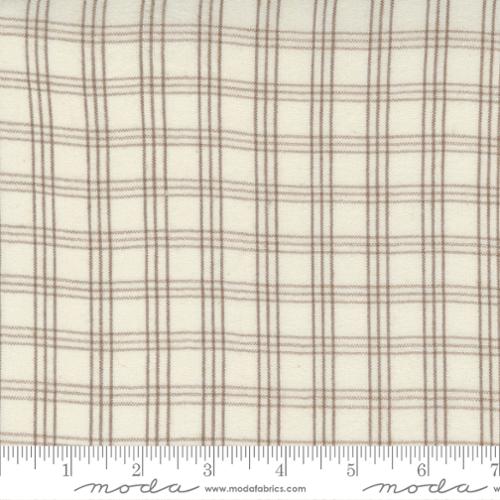 Brown plaid fabric pattern on a white background.