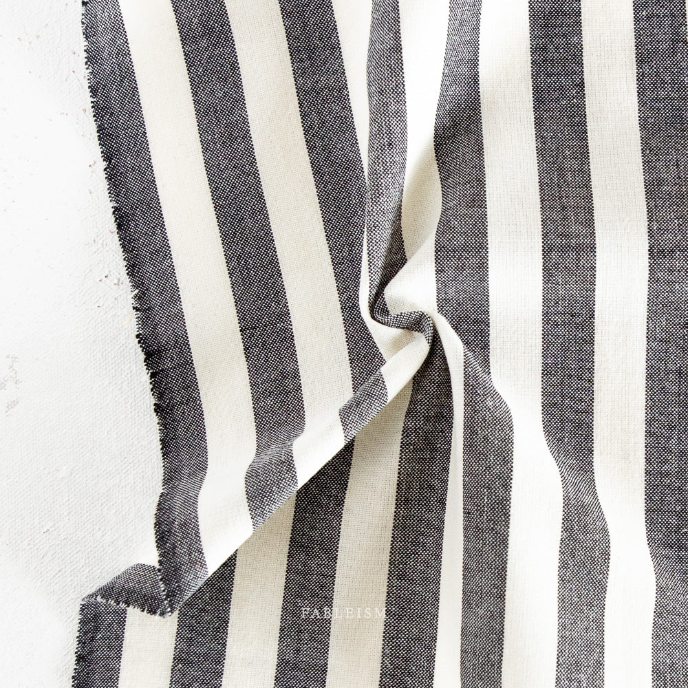 white and soft black woven stripes