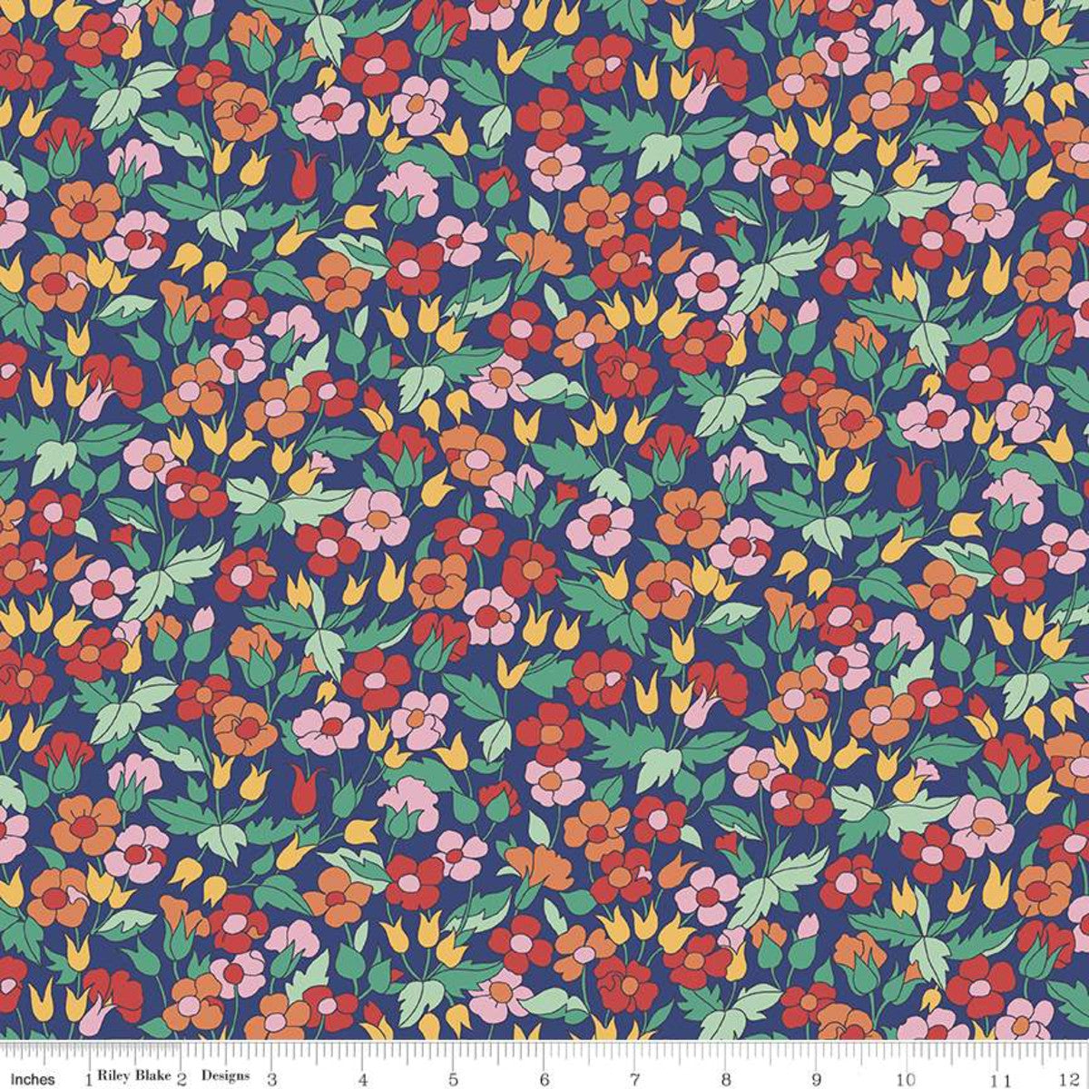 Carnaby Picadilly Poppy F - Bohemian Brights - Liberty of London - Riley Blake Designs - yard fabric - quilting cotton