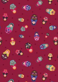 Matryoshka on Red - Little Matryoshka - Lewis & Irene - quilting fabric panel