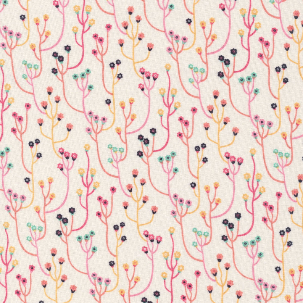 Upward 22010 -Tropical Garden - Sue Gibbins - Cloud 9 Fabrics - GOTS certified organic cotton - half yard quilting fabric - floral