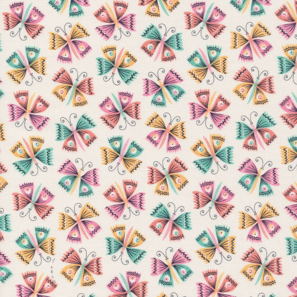 Flutter 22011 -Tropical Garden - Sue Gibbins - Cloud 9 Fabrics - GOTS certified organic cotton - half yard quilting fabric - floral