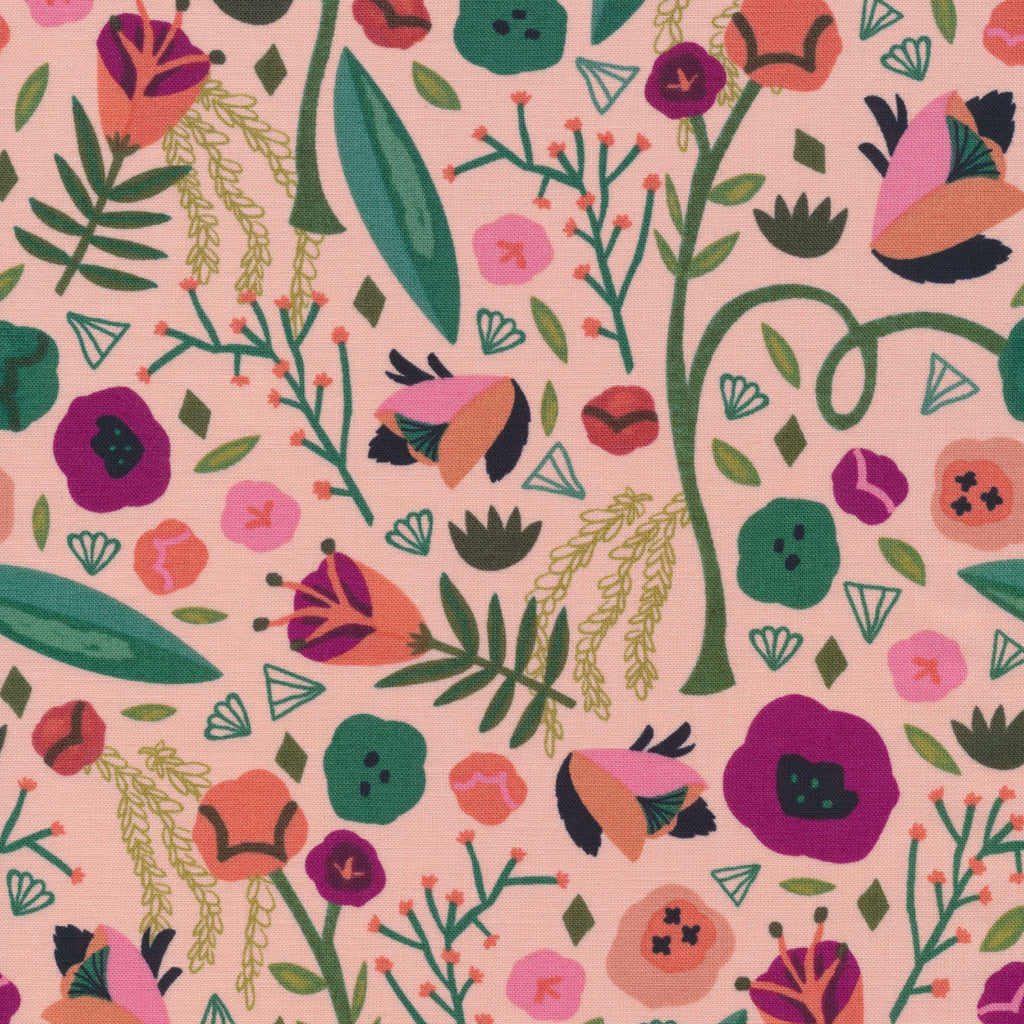 Bursting Blooms - 227143 - Spring Riviere - Kate Merritt - Cloud 9 Fabrics - Organic Cotton half yard quilting fabric - floral