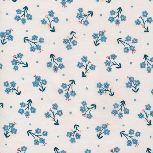 Forget Me Not - Tiny and Wild - Sue Gibbins - Cloud 9 Fabrics - Organic Cotton half yard quilting fabric - floral