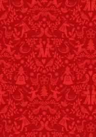 The 12 Days of Christmas Mirrored on Red - The 12 Days of Christmas - Lewis & Irene - yard quilting fabric - digiprint fabric digital