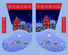 Load image into Gallery viewer, Tomtens Village large stockings panel - Tomtens Village - Lewis &amp; Irene -  yard quilting fabric - digiprint fabric digital