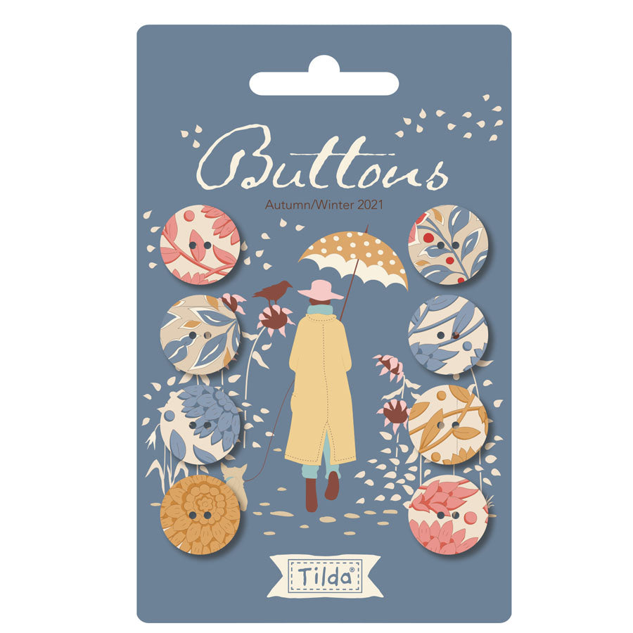 Windy Days Buttons Blue -Tilda - buttons