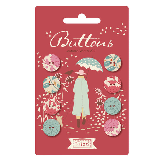 Windy Days Buttons Red -Tilda - buttons