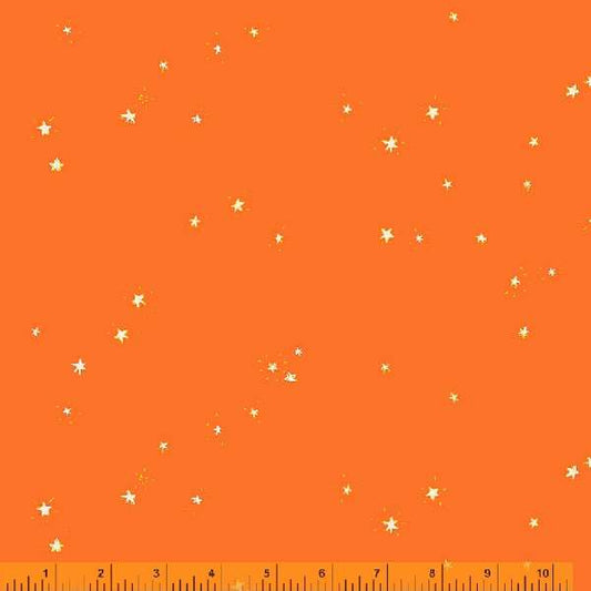 Red Orange Hand Drawn Stars - Lucky Rabbit - Heather Ross - Windham Fabrics - half yard quilting fabric