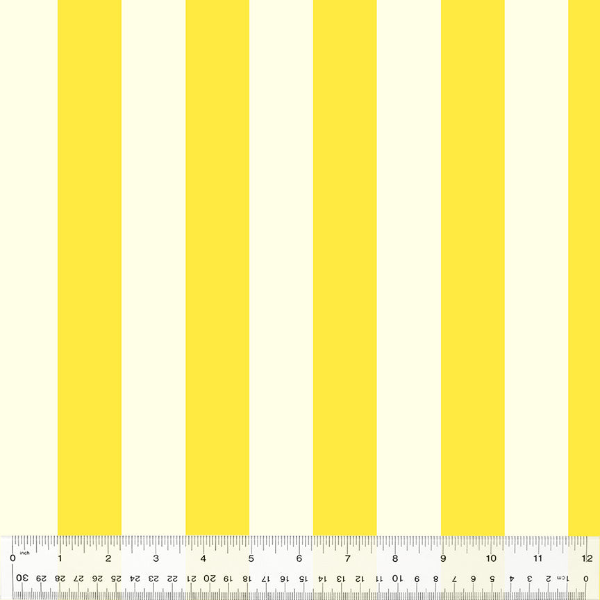 yellow and ivory broad stripes
