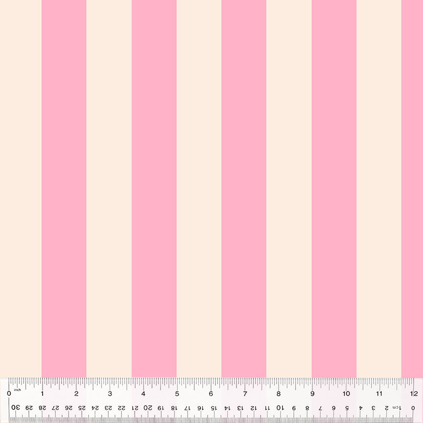 pink and ivory broad stripes