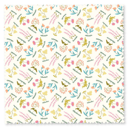 Botanical Garden - Fresh 610091 - The Tiny Garden Design Studio - Felicity Fabrics - Cloud 9 Fabrics - half yard quilting fabric - floral