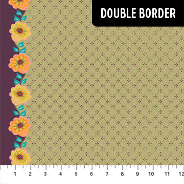 Kindred Sketches Diamond Floral (Double Border) - Sage