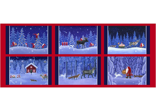Tomten & Friends half yard Placemats Panel - Keep Believing - Lewis & Irene - yard quilting fabric - digiprint fabric digital