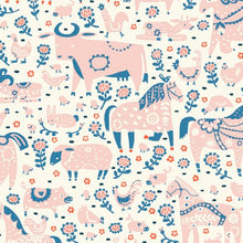 Load image into Gallery viewer, Barnyard Pink - Barnyard - Little House Cottons - GOTS certified organic cotton poplin - floral - 44&quot; wide