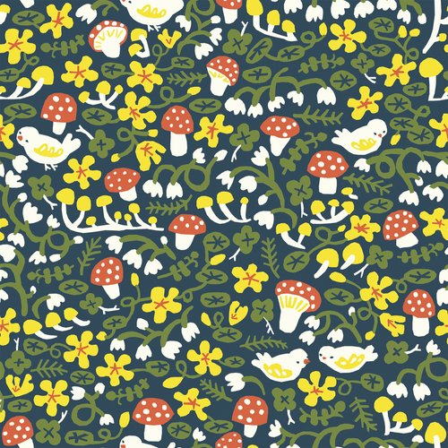 Nasturtium Citrus - If You Are The Dreamer - Little House Cottons - GOTS certified organic cotton poplin - floral - 44" wide