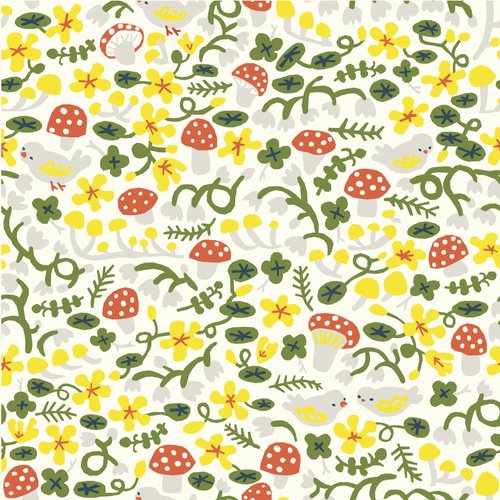 Nasturtium Citrus Cream - If You Are The Dreamer - Little House Cottons - GOTS certified organic cotton poplin - floral - 44" wide