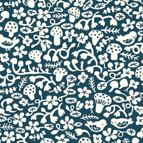 Nasturtium Midnight - If You Are The Dreamer - Little House Cottons - GOTS certified organic cotton poplin - floral - 44" wide