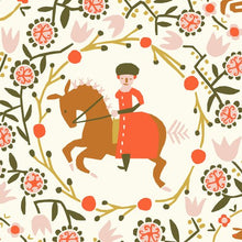 Load image into Gallery viewer, Afternoon Trot Tomato  - Lumpy Garden - Little House Cottons - GOTS certified organic cotton poplin - floral - 44&quot; wide