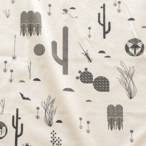 Desert Silhouettes Cream - The Desert Charley Harper - Birch Fabrics- Poplin - Organic Cotton - Birch Fabrics half yard fabric