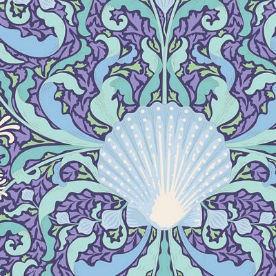 Scallop Shell Blue 100331 - Cotton Beach -Tilda - quilting cotton - half yard