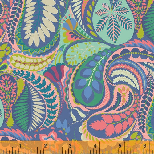 Sally Kelly Solstice - 51928-1 - Windham Fabrics half yard fabric - floral flowers feathers