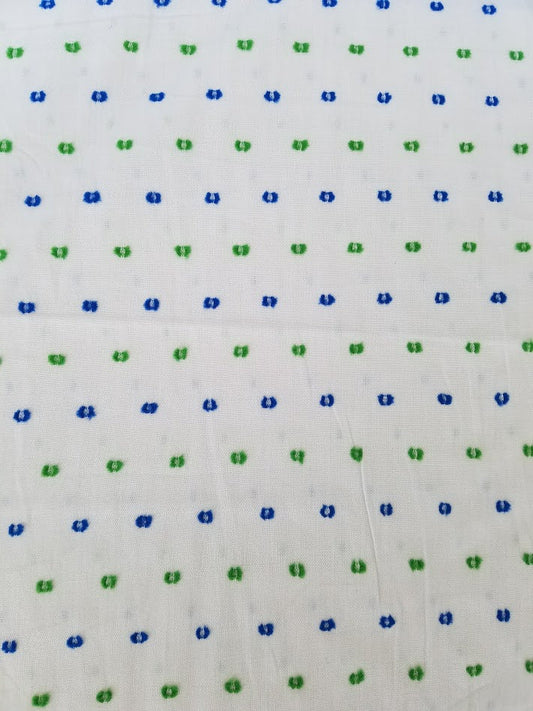 Swiss Dot mulit color shirting - Robert Kaufman Fabrics half yard - shirting - white blue green