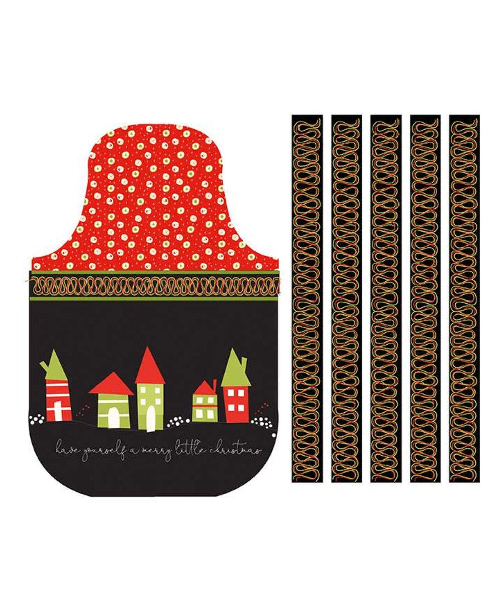 Merry Little Christmas - apron panel black - Sandy Gervais - Riley Blake Designs fabric panel - holiday