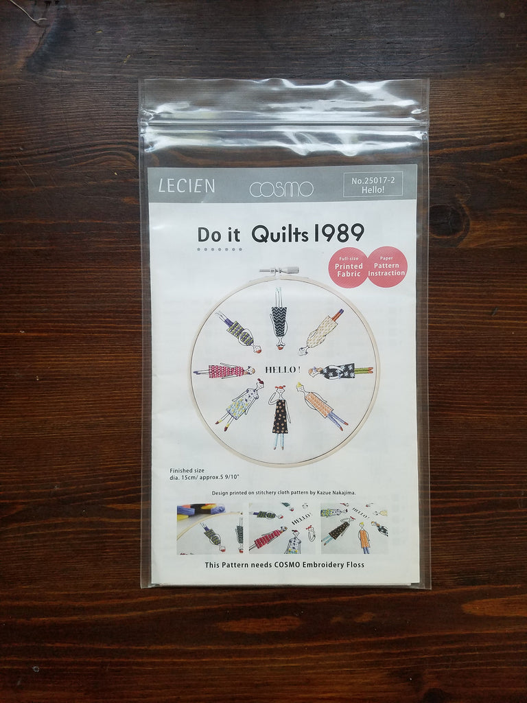 Lecien COSMO Do It Quilts 1989 - Embroidery Kits - Bundle of 2 Embroidery Kits - Embroidery Sampler - Embroidery Kit - Embroidery Pattern
